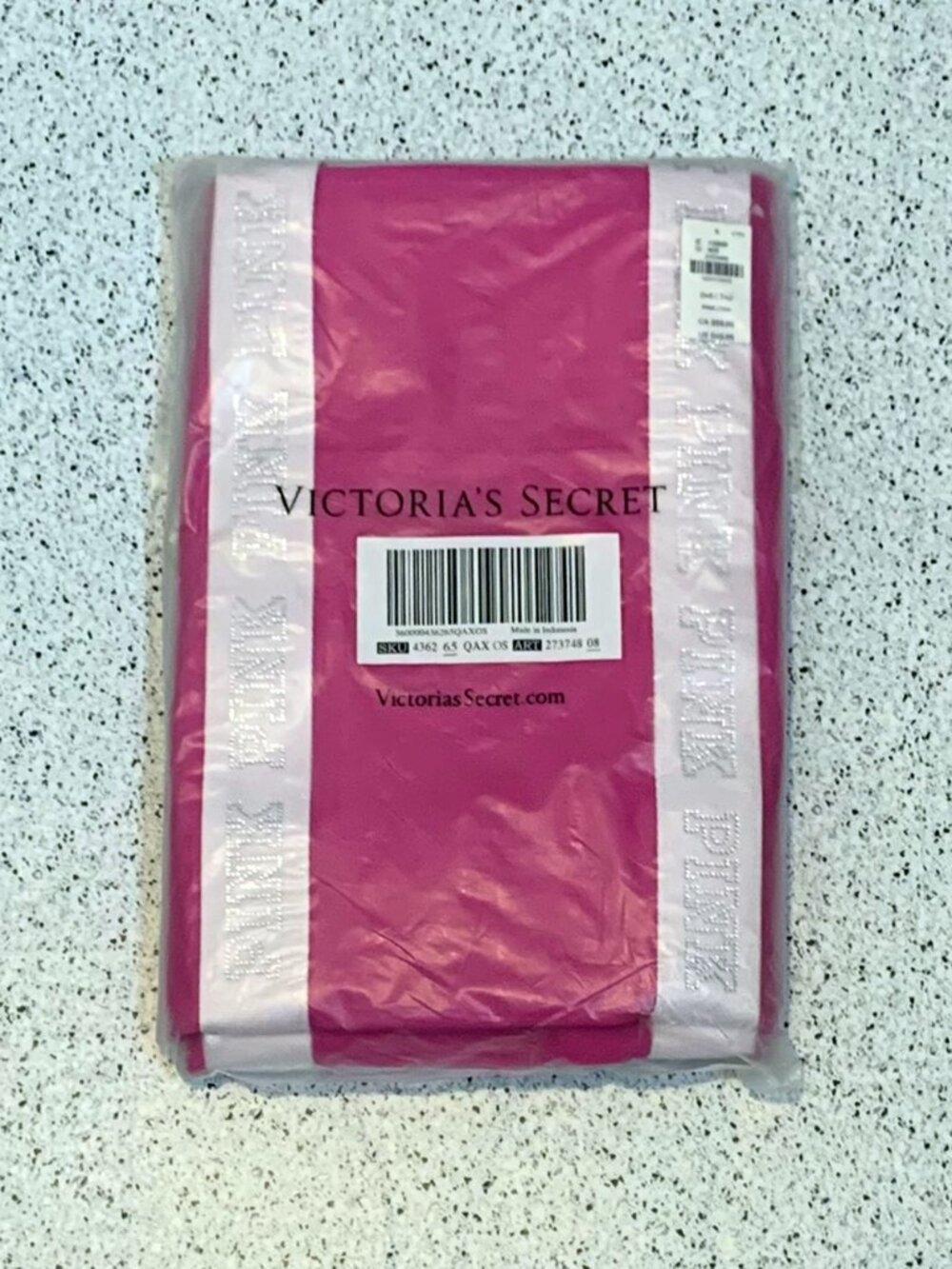 Victoria's Secret PINK Canvas Tote Bag Purse Gym Travel Large NWT Bling Logo